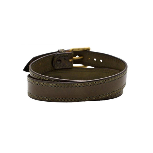 Men's Green Cedar Lane Leather Belt-Men Leather Belts-Premium Leather Street