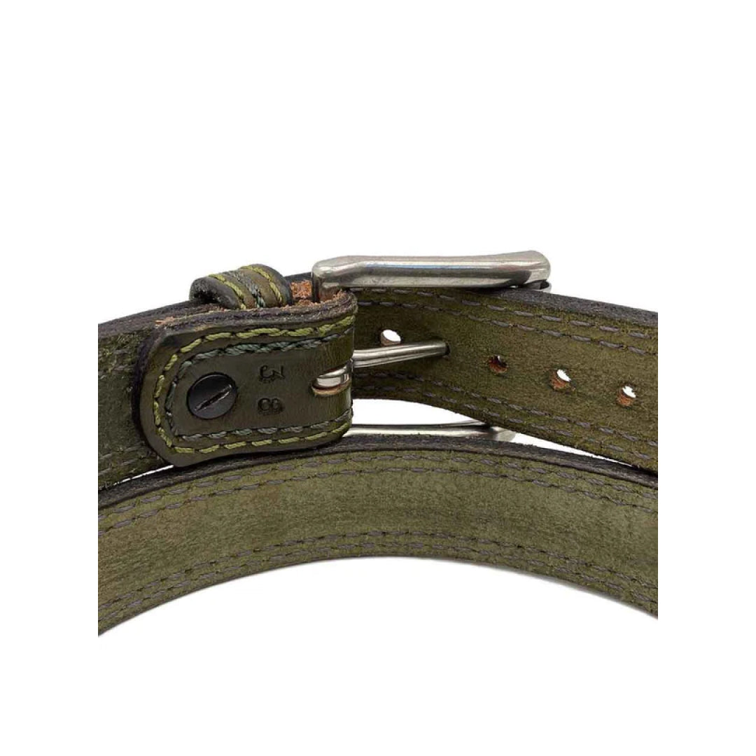 Men's Green Cedar Lane Leather Belt-Men Leather Belts-Premium Leather Street