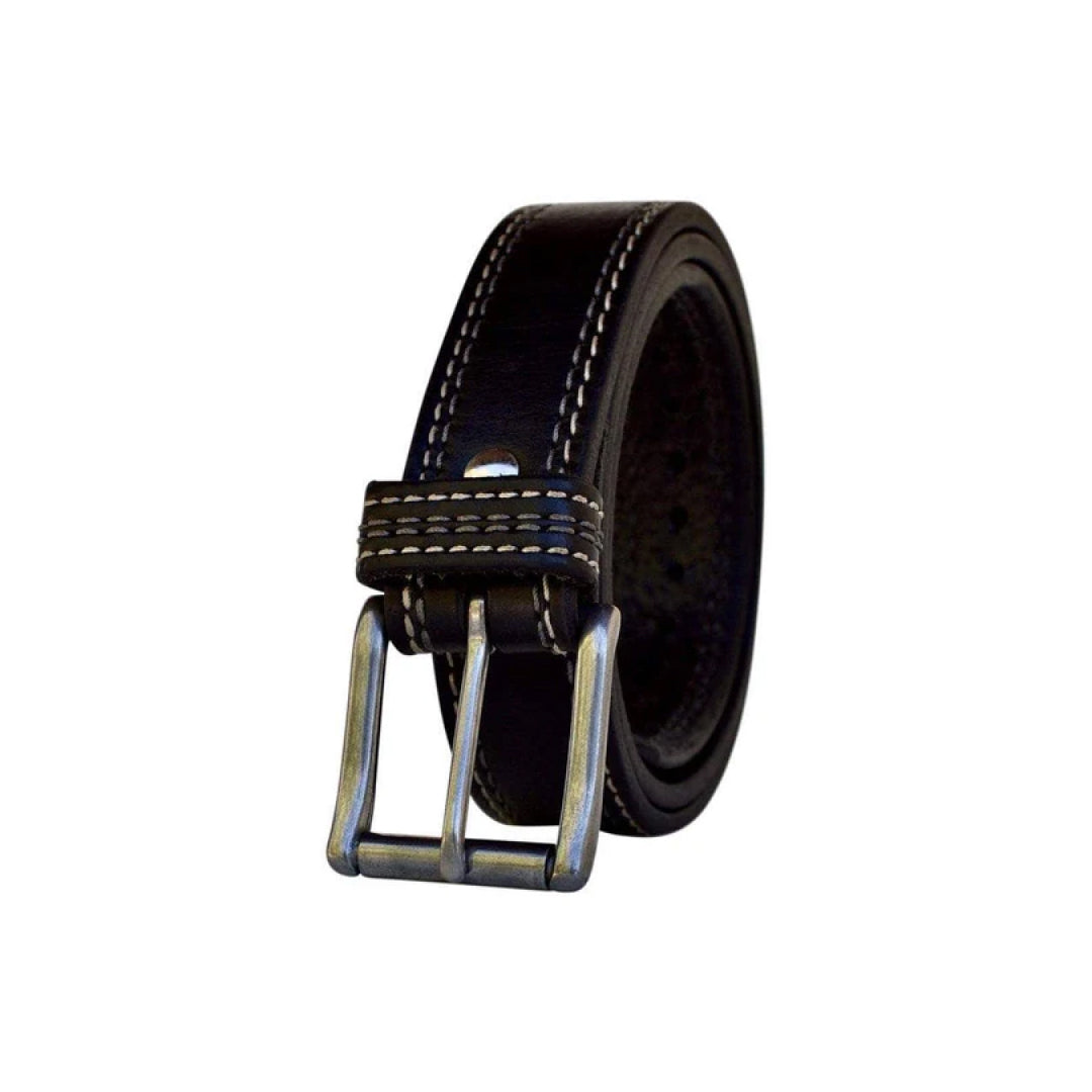Men's Black Remington Leather Belt-Men Leather Belts-Premium Leather Street