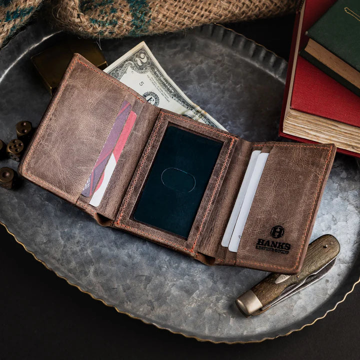 Saranac Leather Trifold Wallet