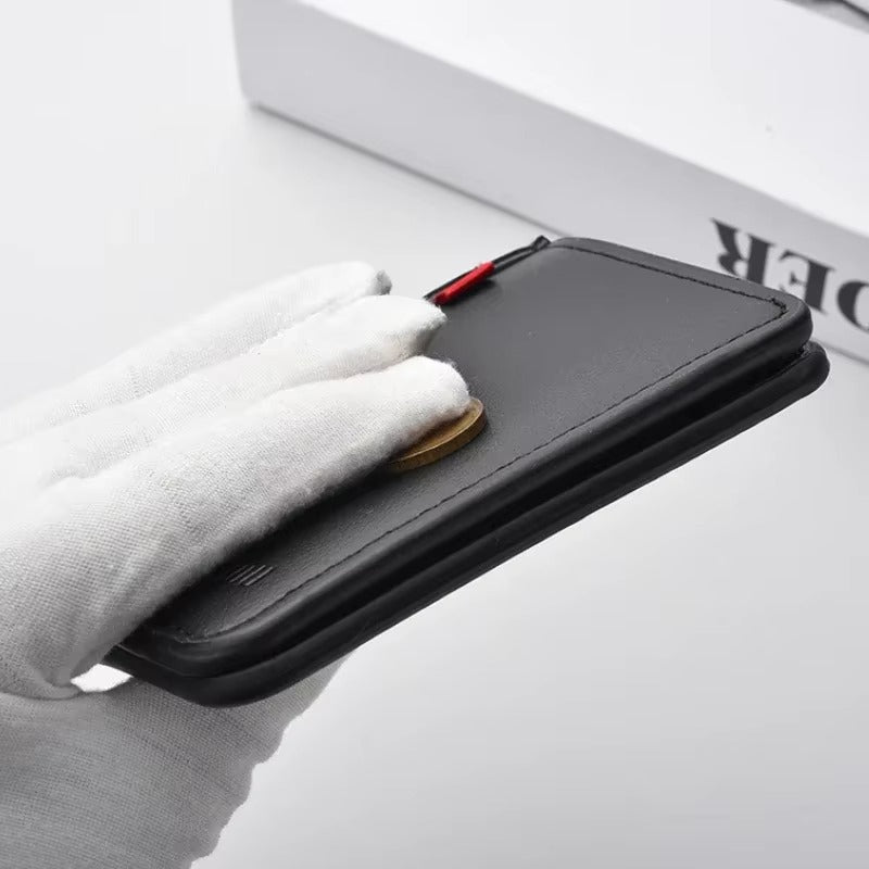 Slim PU Leather Mini Card Wallet