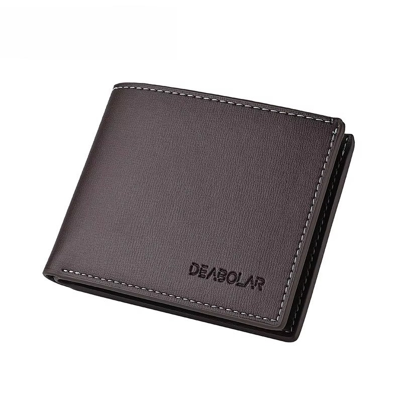 Men’s Slim PU Leather Folding Wallet – Card & Cash Holder