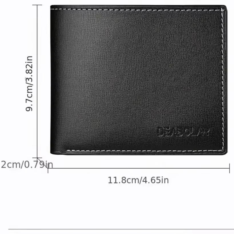 Men’s Slim PU Leather Folding Wallet – Card & Cash Holder