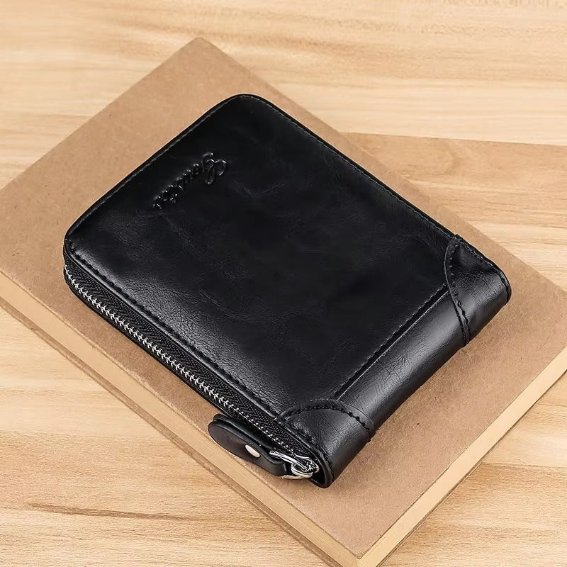 Men’s Casual PU Leather Wallet – Card & Coin Holder