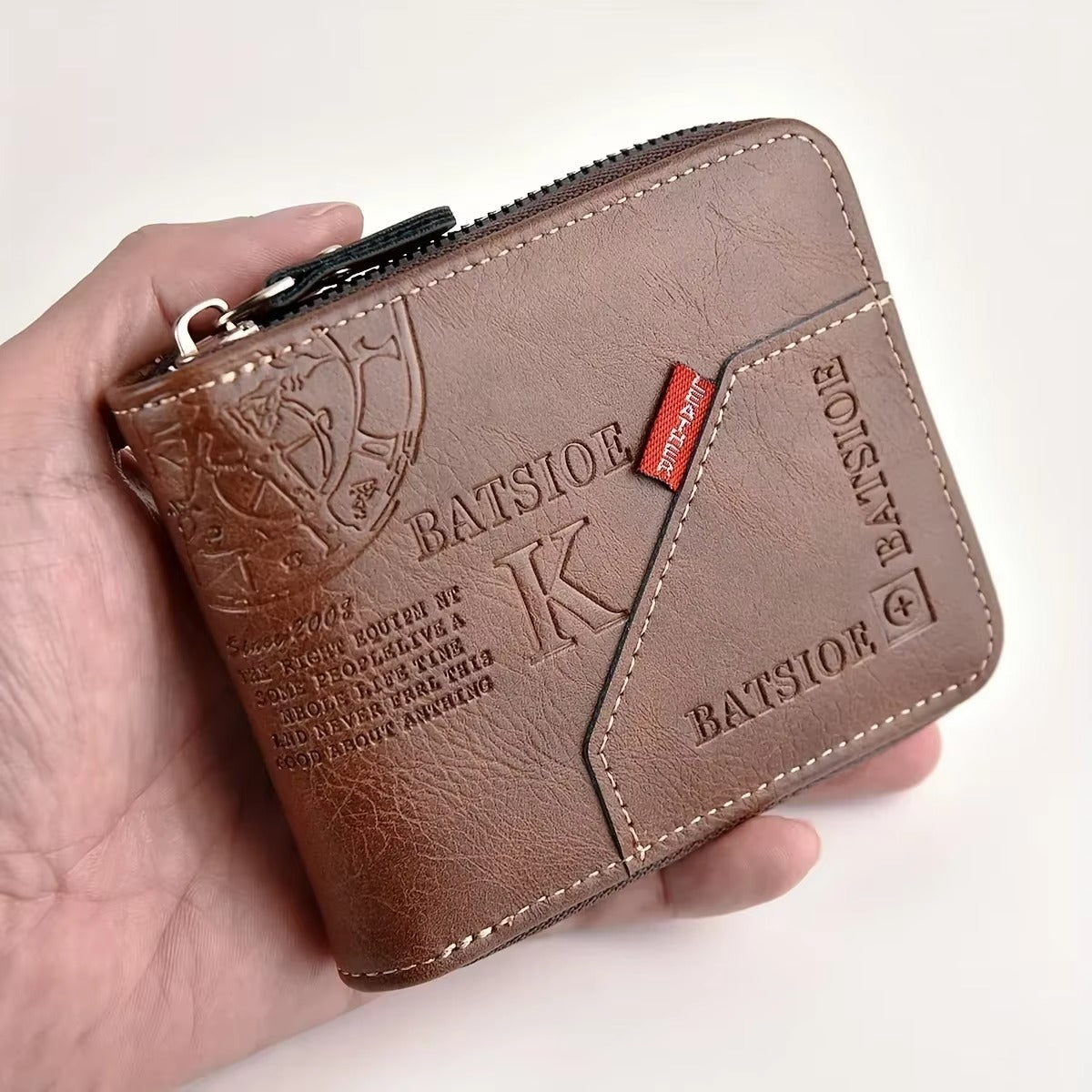Men’s Leather Zipper Wallet – Card Holder