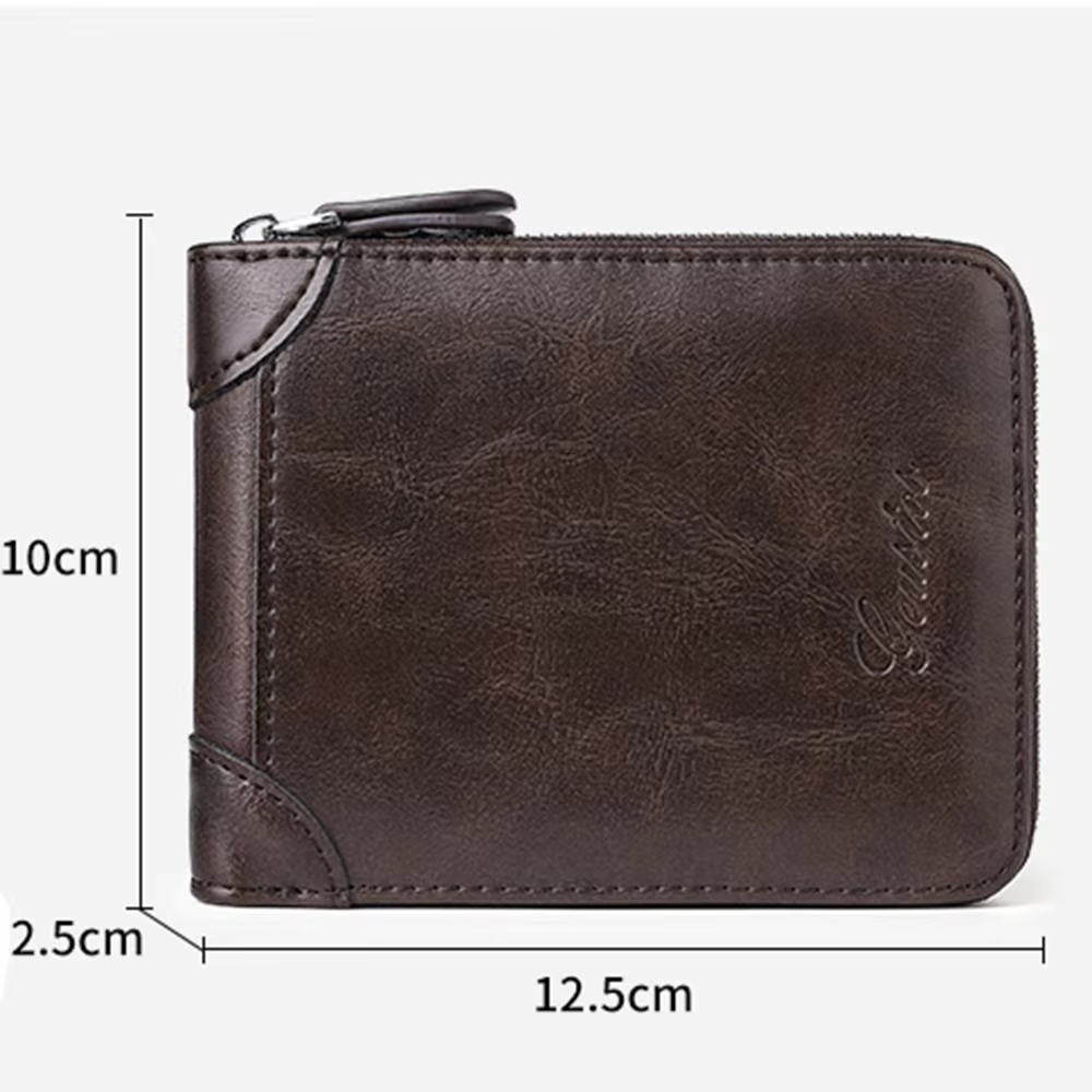 Men’s Casual PU Leather Wallet – Card & Coin Holder