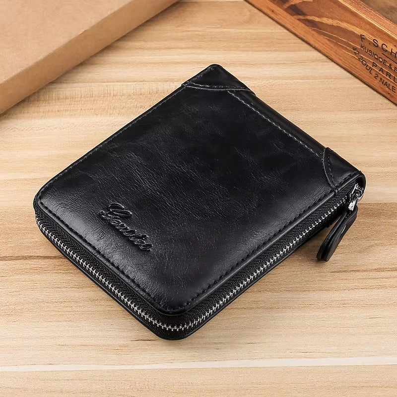 Men’s Casual PU Leather Wallet – Card & Coin Holder