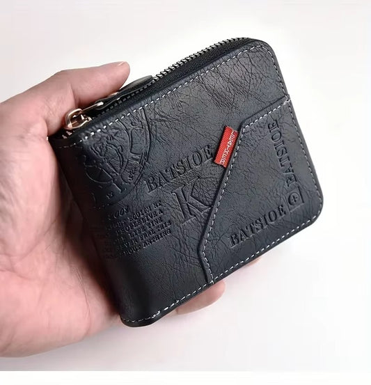 Men’s Leather Zipper Wallet – Card Holder