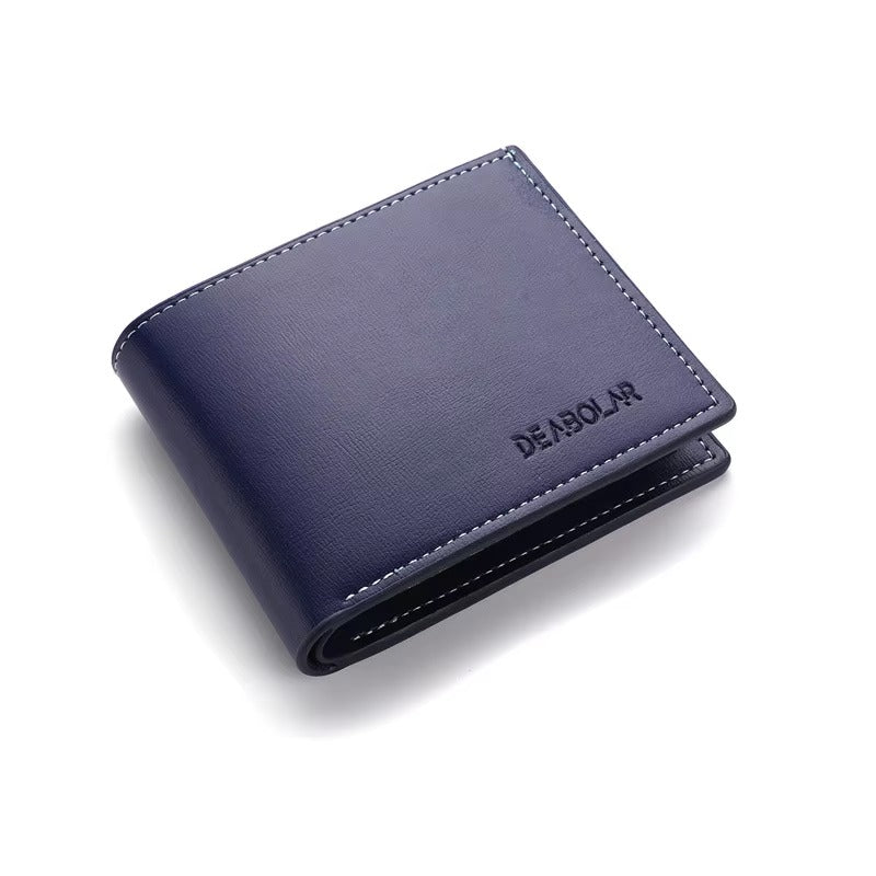 Men’s Slim PU Leather Folding Wallet – Card & Cash Holder