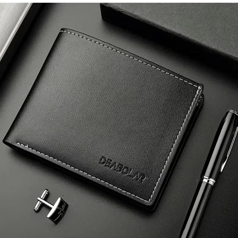 Men’s Slim PU Leather Folding Wallet – Card & Cash Holder