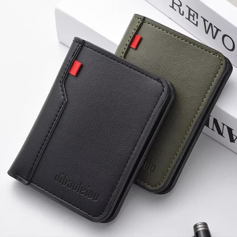 Slim PU Leather Mini Card Wallet