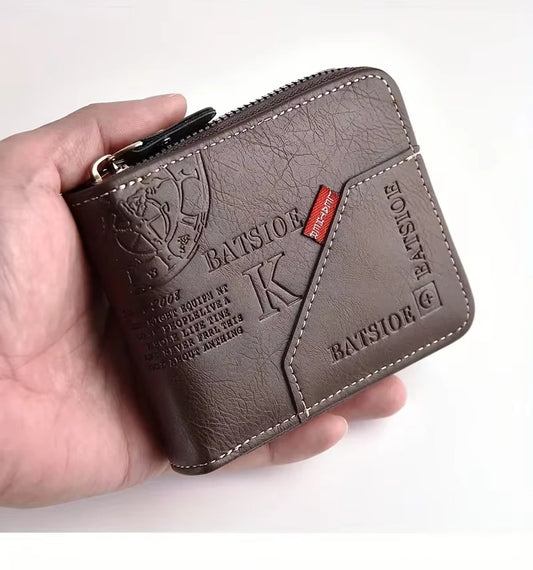 Men’s Leather Zipper Wallet – Card Holder