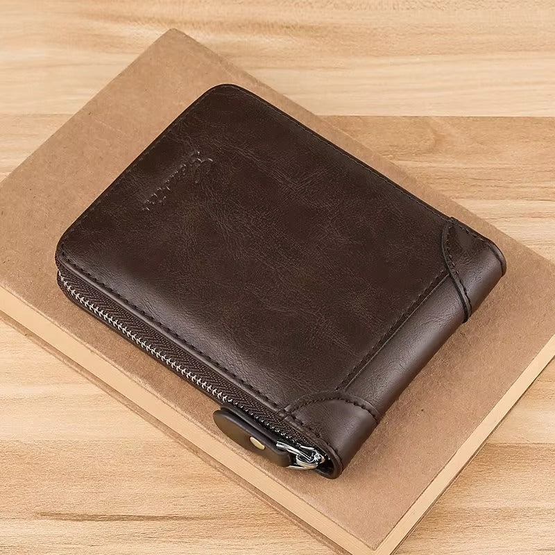 Men’s Casual PU Leather Wallet – Card & Coin Holder
