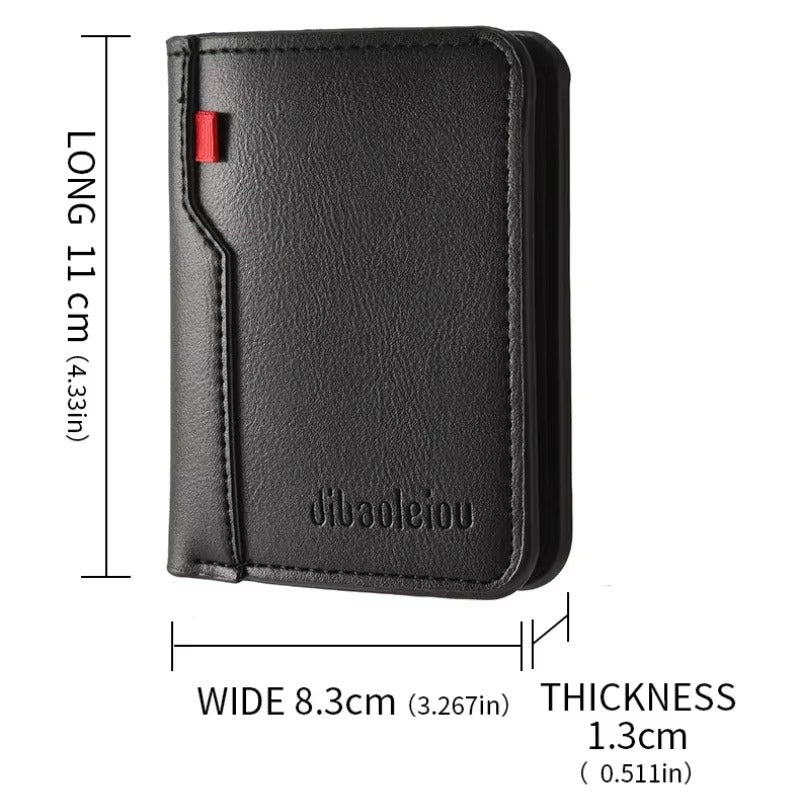 Slim PU Leather Mini Card Wallet
