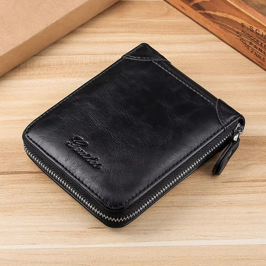 Men’s Casual PU Leather Wallet – Card & Coin Holder