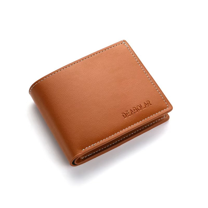 Men’s Slim PU Leather Folding Wallet – Card & Cash Holder