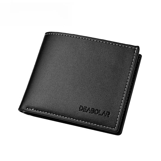 Men’s Slim PU Leather Folding Wallet – Card & Cash Holder