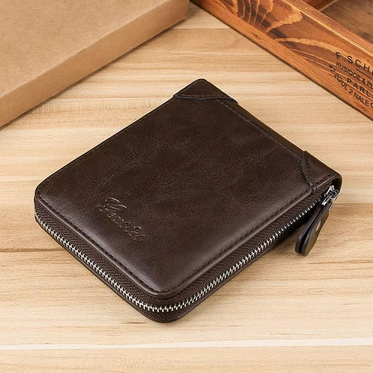 Men’s Casual PU Leather Wallet – Card & Coin Holder